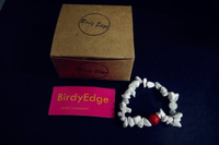 【Birdy Edge】白松石 紅 經典款 手環