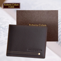 【Roberta Colum】諾貝達 男用專櫃皮夾 12卡片短夾(23157-2咖啡)