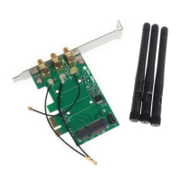 Wireless WiFi Card Mini PCI-Express PCI-E to PCI-E 1X Desktop Adapter with 3 Antenna for Computer