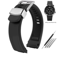 Watchband for SEIKO PROSPEX Series SRPE99K1/SRP777J1 SRPC91J1/25J1 Fluorine Rubber Curved Waterproof Strap Men's Wristband 22mm