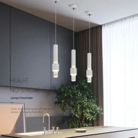 LED Chandelier Fashion Nordic Style Spotlight Front Bar Counter Long Cylindrical Chandelier Household Bedside Bedroom Downlights
