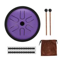 5.5 Inches Mini Steel Tongue Drum 6 Notes Handpan Drum Steel Pocket Drum Percussion Instrument with Mallets Carry Bag