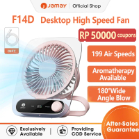 [NEW]JAMAY F14D Fan Portable kipaa 3in1 Kipas Angin Meja  LED display mini fan Desktop Fans 3000mah 