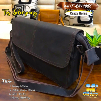 Tas Selempang Wanita Kulit Sapi Crazy Horse / Handbag Pria Crazy Horse Slingbag