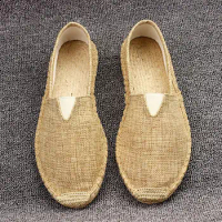 Summer Vintage Kungfu Shoes Linen straw shoes Chinese Traditional Shoes Wushu Tai Chi Old Peking Shoes Martial Art Sneaker