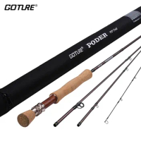 Goture PODER 2.7M/9FT Fly Fishing Rod 4 Sections 30T+36T Carbon Fiber Fishing Fly Rods 4WT 5WT 7WT 8WT For Trout Bass Salmon