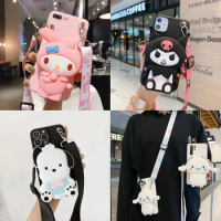 Melody Kuromi For Samsung Galaxy S7 Edge S8 S9 S10 S20 S21 S22 Ultra FE Wallet Soft TPU Case