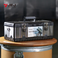 【JEJ】STB-470硬漢不鏽鋼雙層分隔式手提工具箱-47x24x18cm(手提箱 零件箱 置物箱 置物)