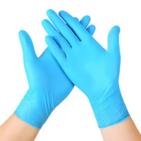 50 Pairs Disposable Nitrile Gloves Kitchen Latex Gloves Laboratory Protective Household Food Grade Cleaning Gloves Black