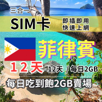 【CPMAX】菲律賓旅遊上網 12天每日2GB 高速流量(菲律賓上網 SIM25)