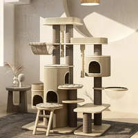 Cat ClimFrame Castle Series, Cat Tree and Solid Wood, Large Cat House, Luxury Paradise Space Capsule