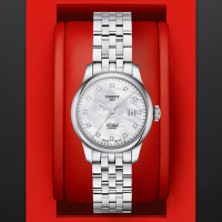 TISSOT天梭 官方授權 力洛克系列鑲鑽機械腕錶-白 母親節 禮物 29mm/T0062071111600
