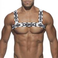 Men's Vest Harness Gay Sprots Fitness Shoulder Strap Men Strappy Party Body Chest Halter Club Wear Tanks Elastic Bondage