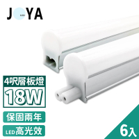 JOYA LED 6入 台灣製造 T5 LED層板燈 燈管 一體化支架燈 串接燈 4尺 20W(間接照明 優選晶片 保固二年)