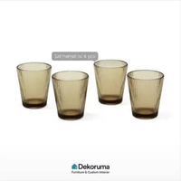 Dekoruma MUSAKI Gelas Set of 4 / Set Gelas 4 Buah / Gelas Minum 4 Buah Dark Gold