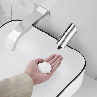 水龍頭式自動感應皂液器入墻式泡沫給皂機商用衛生間洗手液機全銅