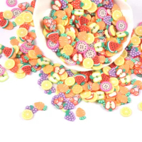 50Pcs Fruit Slices Charms Supplies Filler Addition Kit Fluffy Polymer DIY Cloud Decoration Slide Putty Clay Toys