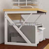 D4408/D4409 Office Desk Manmade Board Steel Frame Printer Rack Household Kitchen Shelf Micro Oven Duplicator Storage Rack