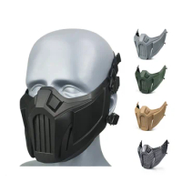 REikirc Tactical Half Face Airsoft Mask Adjustable CS Cosplay Halloween Military Masks