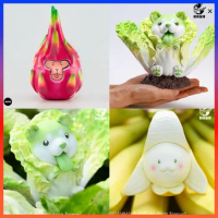 Animal Planet 8cm Dragon Fruit Monkey Flowering Vegetables Dog Banana And Sea Cucumber Model Decoration Collection Toys Gifts