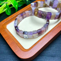 Natural Colorful Auralite 23 Quartz Bracelet Canada 12x8mm Cacoxenite Clear Rectangle Beads Bangle Women Men AAAAA