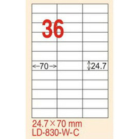 【龍德】LD-830(直角) 雷射、影印專用標籤-紅銅板 24.7x70mm 20大張/包