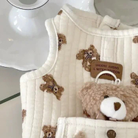 Bear Small To Cartoon Winter Clothing Used Teddy's Cotton Warm Jacket Clothes Can Tow Be Coat Printed Pet Dog Puppy