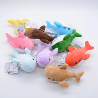 13cm plush Colorful Baby shark cute pretty soft Keychain Bag decoration good quality christmas gift for kid lover friend