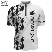 Men's bowling shirt Quarter Zip custom bowling shirts for men personalized bowling gifts 3D Printed Shirts Tees Tops