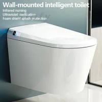 Wall Mounted Intelligent Toilet Bidet Smart In-Wall Toilet Bowl For Bathroom Tankless Heated Seat Electric Elongated Wall Hung