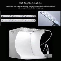 Phông nền mini, 20CM, 2 / 6 màu, Bảng điều khiển LED, Gấp và Cầm Tay Đèn 550LM, Studio chiếu sáng ản