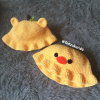 Bucket Hat anak ayam/ Bucket Hat Jeruk/ Topi rajut anak