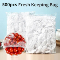 50-500PCS Food Fresh Keeping Film Food Grade Food Cover Fruit Vegetable Storage Bag Stretch Wrap Bowl Dish Cover Storage Bag
