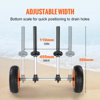VEVOR Heavy Duty Kayak Cart, Detachable Canoe Trolley Cart with 10'' Solid Tires, Adjustable Width &amp; Top Foam Protection