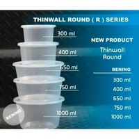 THINWALL RECTANGLE FOOD CONTAINER BOX KOTAK MAKAN PLASTIK BULAT-500ML