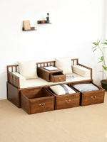家具 新中式羅漢床實木帶抽屜沙發床塌小戶型禪意客廳推拉床家用