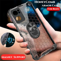 Shockproof Case For OPPO Reno 10 8 7 6 5 4 Lite 3 Pro 11F 2F 5F 7Z Find X5 Pro X3 X2 Lite Neo Transparent Ring Armor Case Cover