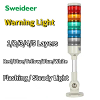 LED Alarm Light 5 Layers with Buzzer Flashing Light Beacon warning Indicator Alert Lamp for Tower Trunk Machinary 12V24V220V