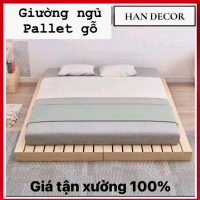 Giường pallet kín chân cao 10cm nan khít 6 nan mặt giường đủ các kích cỡ 4 tấm pallet.ghép lại