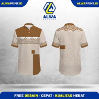 jersey koko muslim kerah shanghai mandarin full printing fashion pria terlaris terbaru atasan laki l