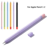 Stylus ซิลิโคนปากกาสำหรับ Apple Pencil 1 2สี Stylus ป้องกันกรณีลื่น Anti-ฤดูใบไม้ร่วงปากกา iPad 2 1ฝาครอบ