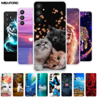 For Samsung A34 5G / A54 Case 2023 Cute Soft TPU Slim Silicone Painted Cat Coque for Samsung Galaxy A34 5G A 54 Protector Shells