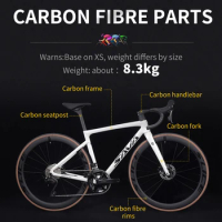 SAVA F20 24-Speed Road Bike Race Bike full Carbon Fiber Road Bike 8.3kg with SHIMAN0 105 R7120 Carbon Wheel + Handlebar