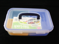 韓國進口comi komo 手提加厚多格儲物密封保鮮盒 樂扣便當餐盒