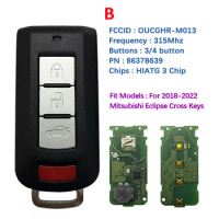 CN011034 Aftermarket 3/4Button Smart Key For Mitsubishi Mirage Eclipse Cross 2018-2022 PN 8637B639 OUCGHR-M013 315MHZ 47 Chip
