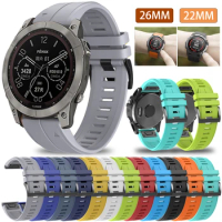 Official Watch Band For Garmin Fenix 7 7X 6 6X Pro 5 5X Plus GPS 3HR Wristbands 22MM 26MM Silicone Strap Quick Release Bracelet