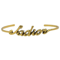 【Dior 迪奧】專櫃商品 品牌英文Jadior LOGO復古扣式手鍊(古銅金)