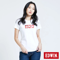 【EDWIN】女裝 超市 清涼節能水果LOGO短袖T恤(白色)