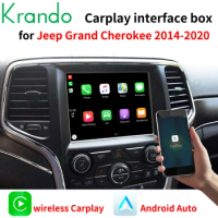 Krando Wireless Apple CarPlay Android Auto Interface Box For Jeep Grand Cherokee Dodge Ram 1500 2500 2014 - 2020