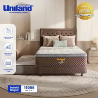 Uniland Springbed 2 in 1 Rivera Plushtop Lorenz - Kasur Spring Bed Matras 2in1 100 x 200 Choco Brown